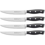 HENCKELS Forged Accent Razor-Sharp Steak Knife Set of 4, Black, German Engineered Knife Informed by over 100 Years of Mastery