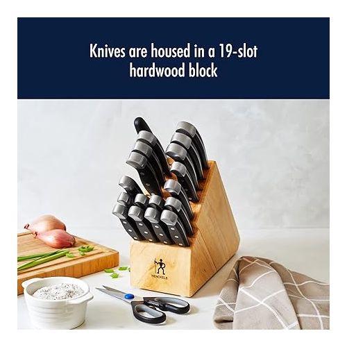  HENCKELS Razor-Sharp 20-Piece Statement Knife Set with Block, With Bonus Sharpener, German Engineered Knife Informed by over 100 Years of Masterful Knife Making