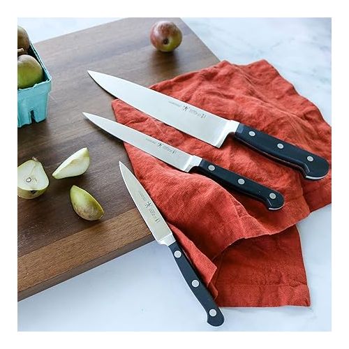  HENCKELS Classic Razor-Sharp 3-Piece Kitchen Knife Set, Chef Knife, Paring Knife, Utility Knife, German Engineered Informed by 100+ Years of Mastery, Stainless Steel