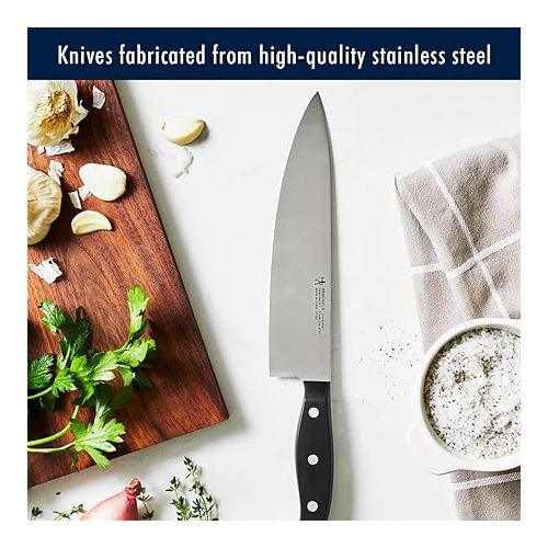  HENCKELS Premium Quality 15-Piece Knife Set with Block, Razor-Sharp, German Engineered Knife Informed by over 100 Years of Masterful Knife Making, Lightweight and Strong, Dishwasher Safe