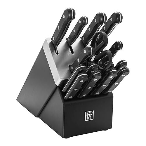  HENCKELS Solution Razor-Sharp 16-pc Self Sharpening Knife Block Set, Chef Knife, Bread Knife, Steak Knife, German Engineered Informed by 100+ Years of Mastery