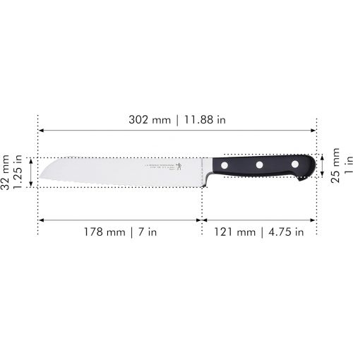 HENCKELS Classic Razor-Sharp 7-inch Bread Knife, Cake Knife , German Engineered Informed by 100+ Years of Mastery, Black