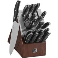 HENCKELS Definition 20-Piece Self-Sharpening Knife Block Set for Paring, Boning, Santoku, Chefs, Carving, Kitchen Shears, German Engineered Informed by 100+ Years of Mastery, Brown, Black, Silver