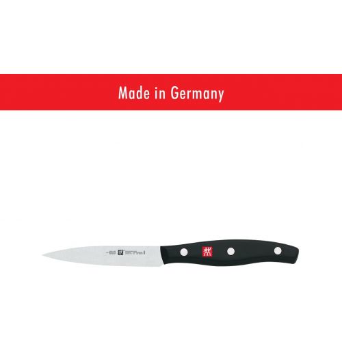  HENCKELS ZWILLING Twin Signature 3-pc Kitchen Knife Set, Utility Knife, Paring Knife, Chef Knife, German Knife Set, Stainless Steel Knife Set, Black