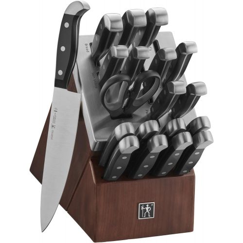  HENCKELS Statement 14-piece Self-Sharpening Knife Set with Block, Chef Knife, Paring Knife, Bread Knife, Steak Knife Set, Dark Brown, Stainless Steel