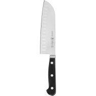 HENCKELS Classic Hollow Edge Santoku Knife, 7-Inch, Black, Stainless Steel
