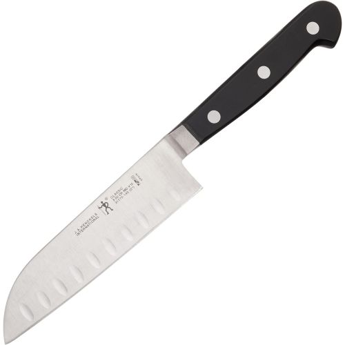  HENCKELS Classic Hollow Edge Santoku Knife, 5-inch, Black/Stainless Steel