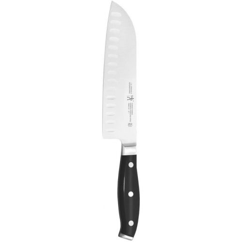  HENCKELS Forged Premio Hollow Edge Santoku Knife, 5 inch, Black/Stainless Steel