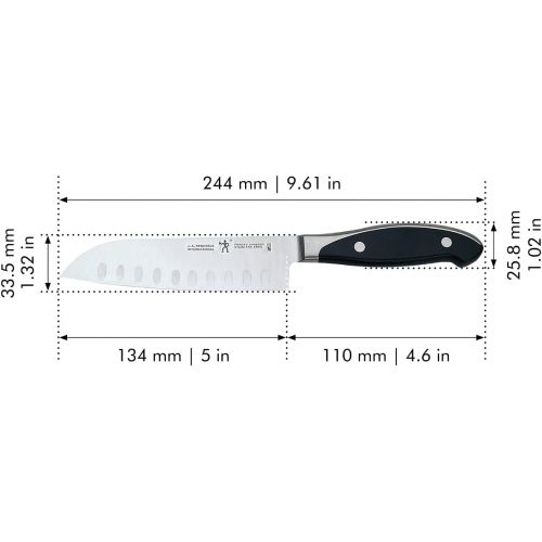  HENCKELS Forged Synergy Hollow Edge Santoku Knife, 5-inch, Black/Stainless Steel
