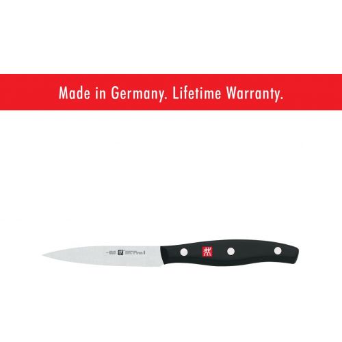  HENCKELS ZWILLING Twin Signature 3-pc Kitchen Knife Set, Utility Knife, Paring Knife, Chef Knife, German Knife Set, Stainless Steel Knife Set, Black
