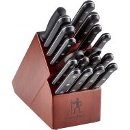 HENCKELS Solution 18-pc Knife Set with Block, Chef Knife, Steak Knife, Utility Knife, Dark Brown, Stainless Steel