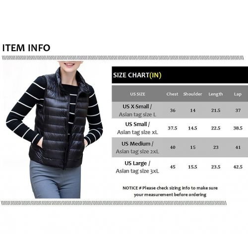  HENGJIA Womens Stylish Lightweight Packable Down Puffer Sleeveless Fall & Winter Vest