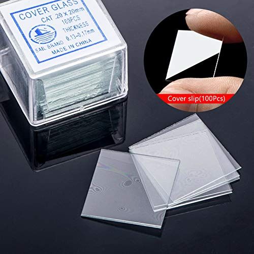  [아마존베스트]HENTEK Microscope Slide Cover Glasses Pack of 50 Pre-cleaned Microscope Slides and 100 Pre-cleaned Cover Glasses with 2 Plastic Dripper