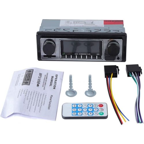  [아마존베스트]-Service-Informationen Classic Car Stereo Bluetooth Car Radio 2 Knob Single DIN 60WX4 FM Hands-Free Car Radio Classic Car MP3 AUX USB U-Disk Audio with Remote Control