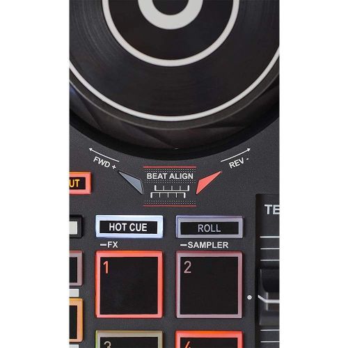  [아마존베스트]HERCULES AMS-DJC-INPULSE-200 DJControl Inpulse 200 2-Channel DJ Controller for DJUCED Bundle with Bytech Stereo Headphones DJ Style Headset (White)