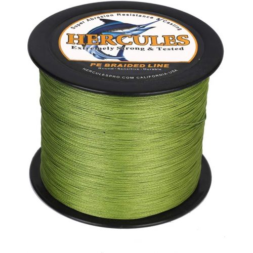  [아마존베스트]Hercules Super Cast 100 m - 2000 m Yards Braided Fishing Line 10 lb - 300 lb Test for Saltwater Freshwater PE Mesh Fish Wire Superline 8 Strands