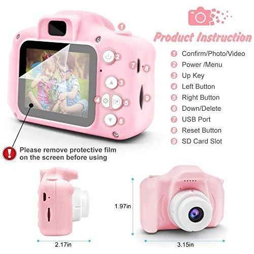  [아마존베스트]HEROPI Kids Digital Camera 1080P HD Video Digital Camera with 2 Inch LCD Screen 32G Memory Card H-017