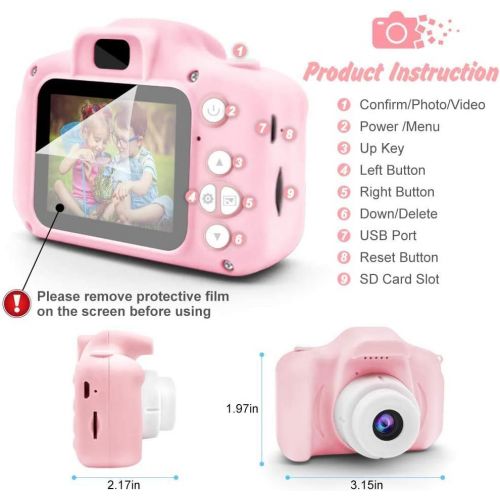  [아마존베스트]HEROPI Kids Digital Camera 1080P HD Video Digital Camera with 2 Inch LCD Screen 32G Memory Card H-017