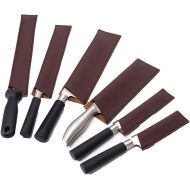 HERSENT Knife Sheath, Knife Guard, Knife Sleeve, Knife Holder Sleeve, Waterproof Knife Covers,Professional Knife Edge Guard,Universal Blade Covers,Set Of 6 (Brown)