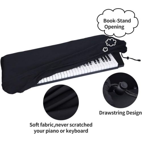  [아마존베스트]Hersent 88 Keyboard Electronic Piano Keyboard Dust Cover, Waterproof Dust Proof 88 Keyboard Digital Piano Bags Cases Covers, Made of Polyester & Spandex with Built-In Bag Elastic Cord Lock