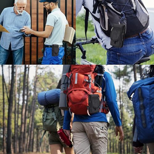  [아마존베스트]Hersent Large Smartphone Pouch, Cell Phone Holder, Tactical Phone Holster, Multi-Purpose Tool Holder, Tactical Carrying Case Belt Loop Pouch Men’s Waist Pocket for Hiking, Camping, Barbequ