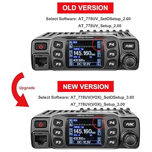  AnyTone AT-778UV Transceiver Mobile Radio Dual Band 25W VHF/UHF VOX Vehicle Car Radio w/Cable