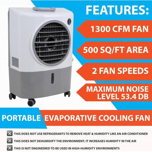  HESSAIRE MC18M Portable Evaporative Cooler ? Color May Vary, 1300 CFM, Cools 500 Square Feet