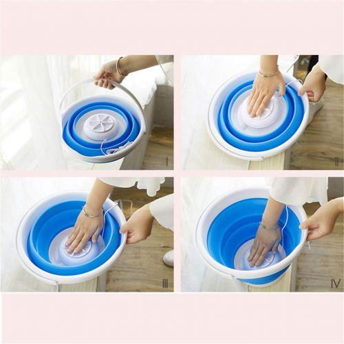  HETAO Creative Mini Washing Machine Foldable Portable Compact Laundry Electric Clothes Washing Cleaning Device for Student Dormitory Multifunction