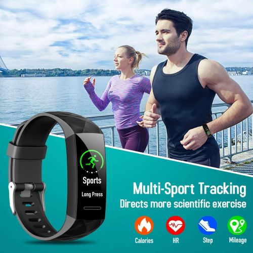  HETP Fitness Armband mit Blutdruck, Fitness Tracker Uhr Pulsmesser Wasserdicht IP67 Blutdruckmesser Schrittzahler Uhr Stoppuhr Sport GPS Aktivitatstracker Schlafmonitor fuer Kinder