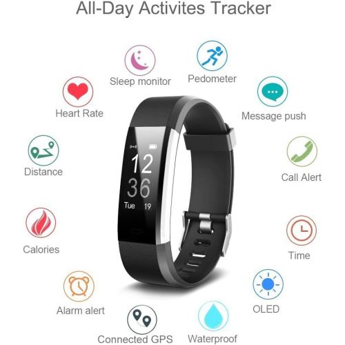  HETP Fitness Armband mit Pulsmesser, Fitness Trackers Uhr Wasserdicht IP67 Schrittzahler Pulsuhr Sport Aktivitatstracker mit 14 Trainingsmodi Schlafmonitor Kalorienzahler fuer Kinde