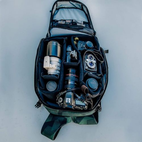  HEX Ranger Clamshell DSLR Backpack, Ranger Camo, With Full Unzip Front, Tripod Straps, and Hidden Rain Cover