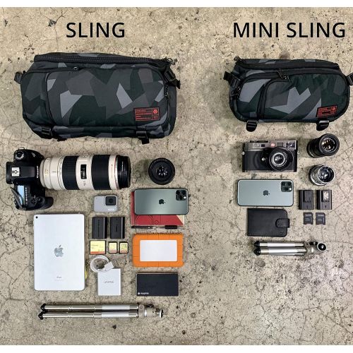  HEX Ranger Camera Mini Sling, Lightweight Water Resistant Mirrorless Camera Sling with YKK Zippers, Interior Dividers, Adjustable Load Straps & More, Glacier Camo