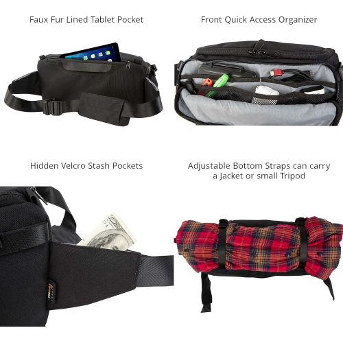  Hex Ranger DSLR Sling, with Adjustable Carry Straps, Collapsible Interior Dividers & More, Glacier Camo