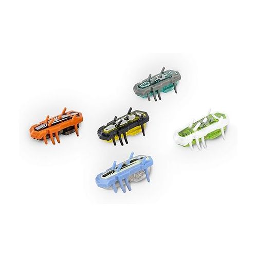  HEXBUG nano Nitro 5 Pack - Sensory Vibration Toys for Kids and Cats - Tiny HEX BUG Children’s Toy Technology with Batteries Included - Multicolor