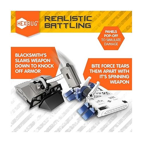  HEXBUG BattleBots Rivals 4.0 (Blacksmith and Biteforce), Remote Control Robot Toys for Kids, STEM Toys for Boys and Girls Ages 8 & Up, Batteries Included