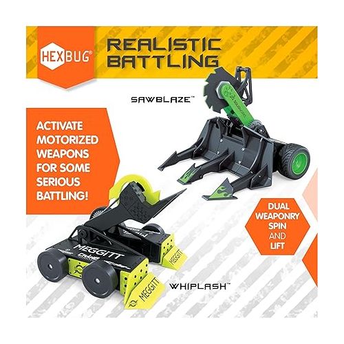  HEXBUG BattleBots Rivals Platinum (Whiplash & Sawblaze), Remote Control Robot Toys for Kids, STEM Toys for Boys and Girls Ages 8 & Up, Batteries Included