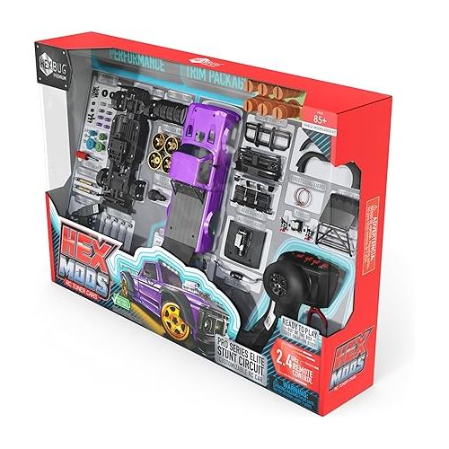  HEXBUG HEXMODS Pro Series Elite Stunt Circuit, Rechargeable Remote Control Car, Model Car Kits for Kids & Adults, STEM Toys for Kids Ages 14 & Up