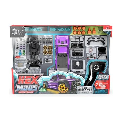  HEXBUG HEXMODS Pro Series Elite Stunt Circuit, Rechargeable Remote Control Car, Model Car Kits for Kids & Adults, STEM Toys for Kids Ages 14 & Up