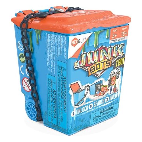  HEXBUG 480-6841 JUNKBOTS-Trash Bin Assortment Kit-Surprise Every Box LOL with Boys and Girls-Alien Powered Toys for Kids-24+ Pieces of Action Construction Figures-for Ages 5 and Up
