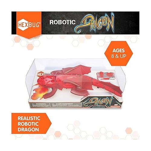  HEXBUG Remote Control Dragon, Rechargeable Robot Dragon Toys for Kids, Adjustable Robotic Dragon Figure STEM Toys for Boys & Girls Ages 8 & Up, Styles May Vary