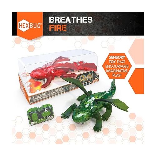  HEXBUG Remote Control Dragon, Rechargeable Robot Dragon Toys for Kids, Adjustable Robotic Dragon Figure STEM Toys for Boys & Girls Ages 8 & Up, Styles May Vary