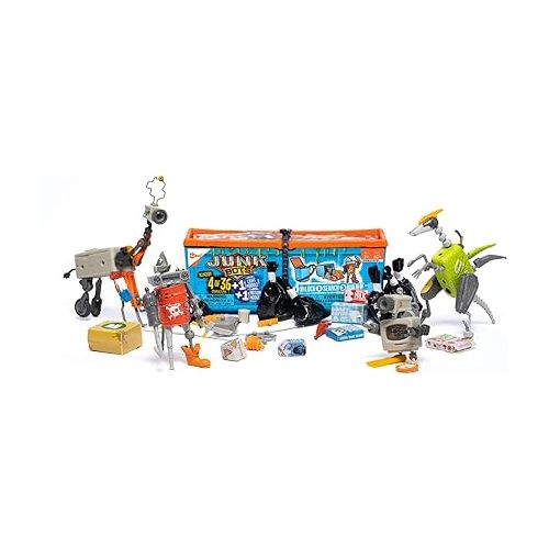  HEXBUG JUNKBOTS - Industrial Dumpster Assortment Kit - Surprise Toys in Every Box LOL with Boys and Girls - Alien Powered Toys for Kids - 50+ Pieces of Action Construction Figures - for Ages 5 and Up