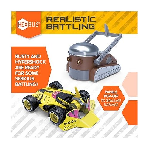  HEXBUG BattleBots Rivals 6.0 Rusty and Hypershock, Remote Control Robot Toys for Kids, STEM Toys for Boys and Girls Ages 8 & Up, Batteries Included