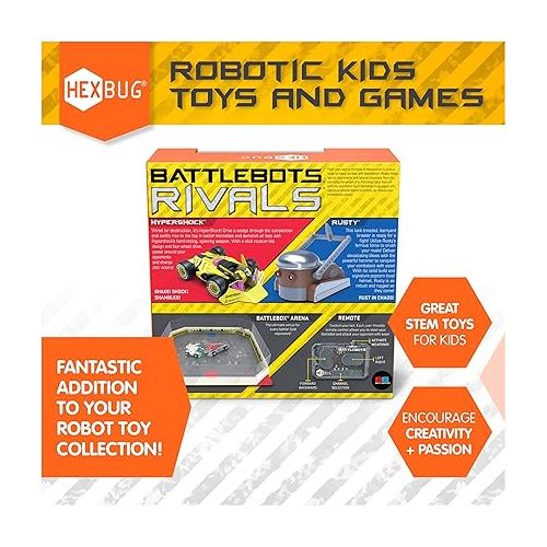  HEXBUG BattleBots Rivals 6.0 Rusty and Hypershock, Remote Control Robot Toys for Kids, STEM Toys for Boys and Girls Ages 8 & Up, Batteries Included