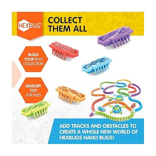  HEXBUG Nano 5 Pack, 4 Nano Bugs with Bonus Flash Nano, Sensory Toys for Kids & Cats with Vibration Technology, STEM Kits & Mini Robot Toy for Kids Ages 3 & Up