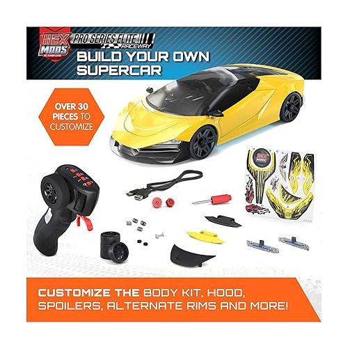  HEXBUG HEXMODS Pro Series Elite, Rechargeable Remote Control Car, Buildable Scale Model for Kids & Adults, STEM Toys for Kids Ages 14 & Up