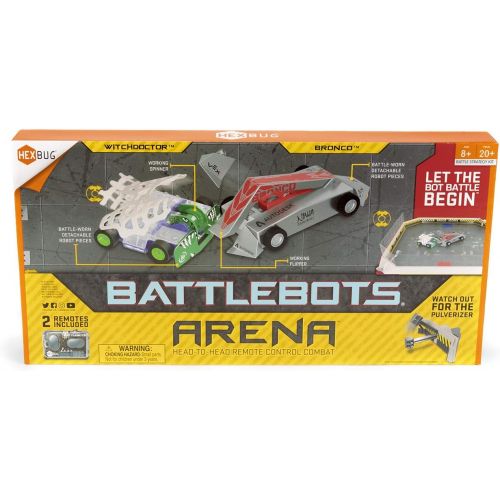  HEXBUG BattleBots Arena Bronco & Witch Doctor - Battle Bot with Game Board and Accessories - Remote Controlled Toy for Kids - Batteries Included with Hex Bug Robot Playset