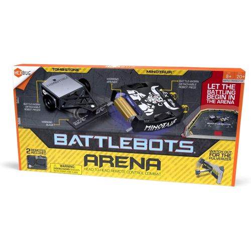  HEXBUG BattleBots Arena Minotaur & Tombstone - Battle Bot with Arena Game Board and Accessories - Remote Controlled Toy for Kids - Batteries Included with Hex Bug Robot Set