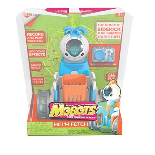  [아마존베스트]HEXBUG MoBots Fetch- Remote Control Record and Talking Robot Kit with Motor Lights and Sound - Smart Interactive Educational Toys for Kids - Ages 3+ - Batteries Included (Colors a