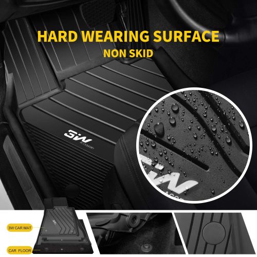  HEY Floor Mats for BMW X3 2018 2019-3W Front & Rear Seating Full Set All Weather Protection Car Carpet Floor Mats with Odorless Heavy Duty TPE, Black